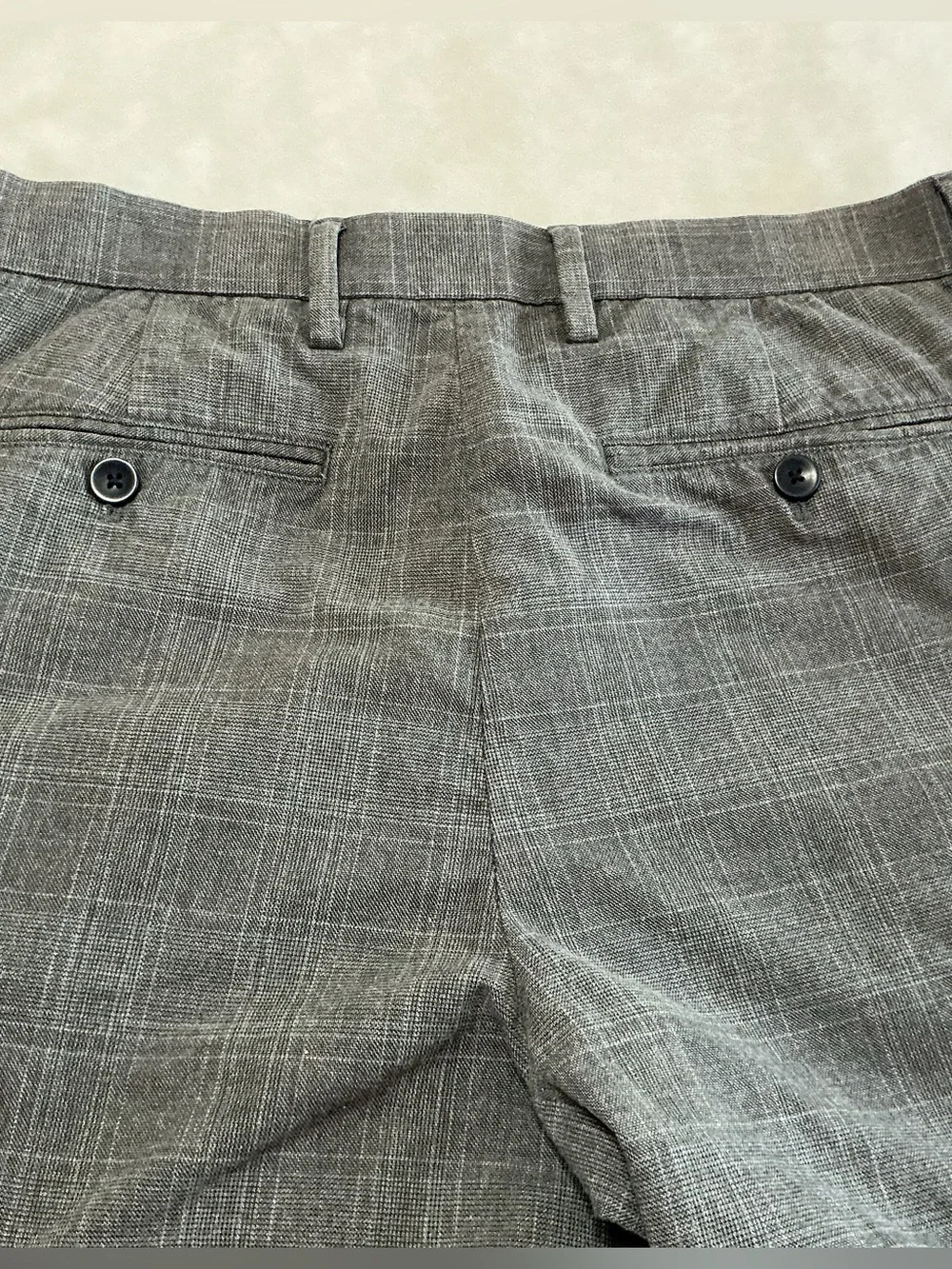 Banana Republic Kentfield Windowpane Plaid Pants 554432 Charcoal Gray Waist 31
